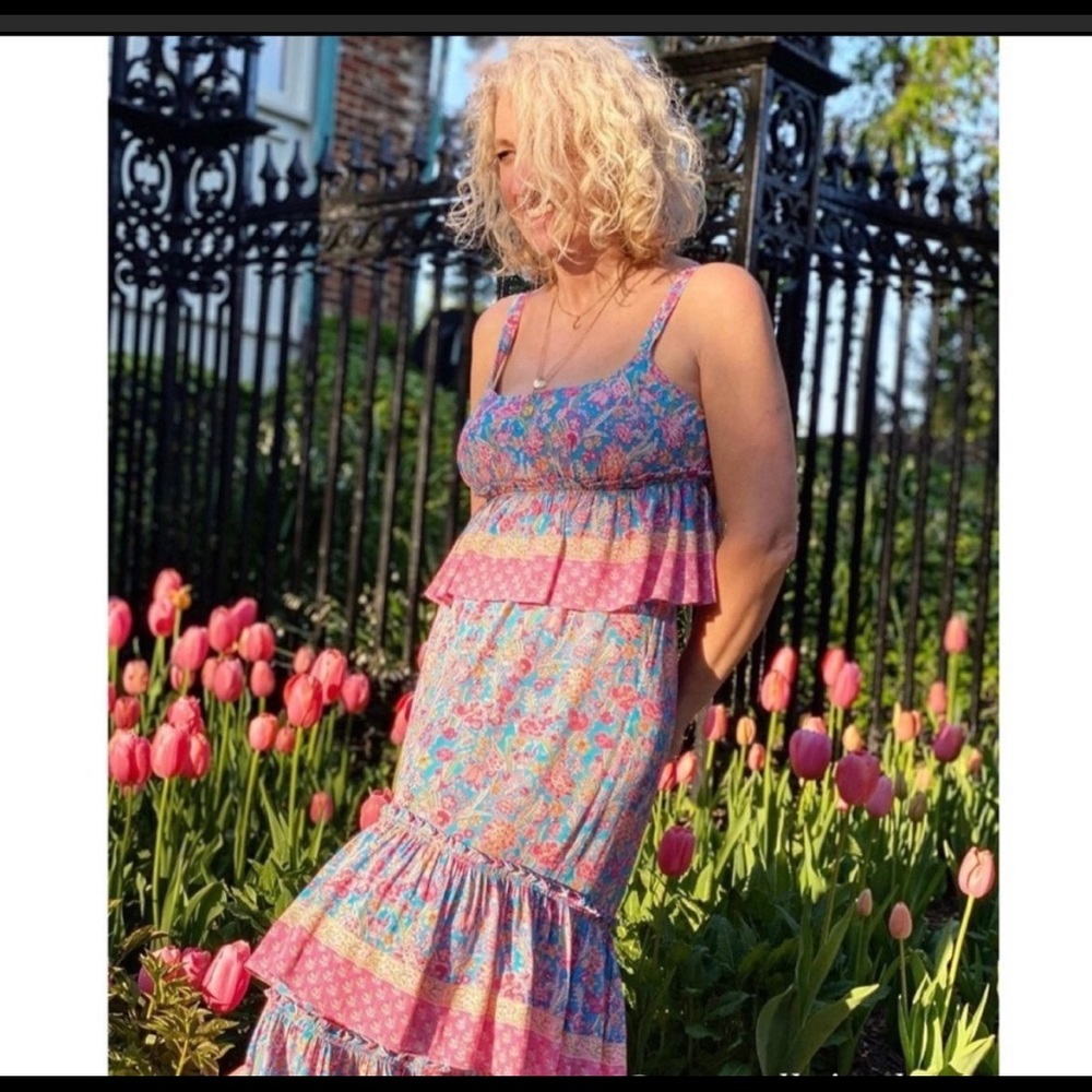 ANTHROPOLOGIE NWT Plenty by Tracy Reese Meadow Tiered Midi Skirt Large